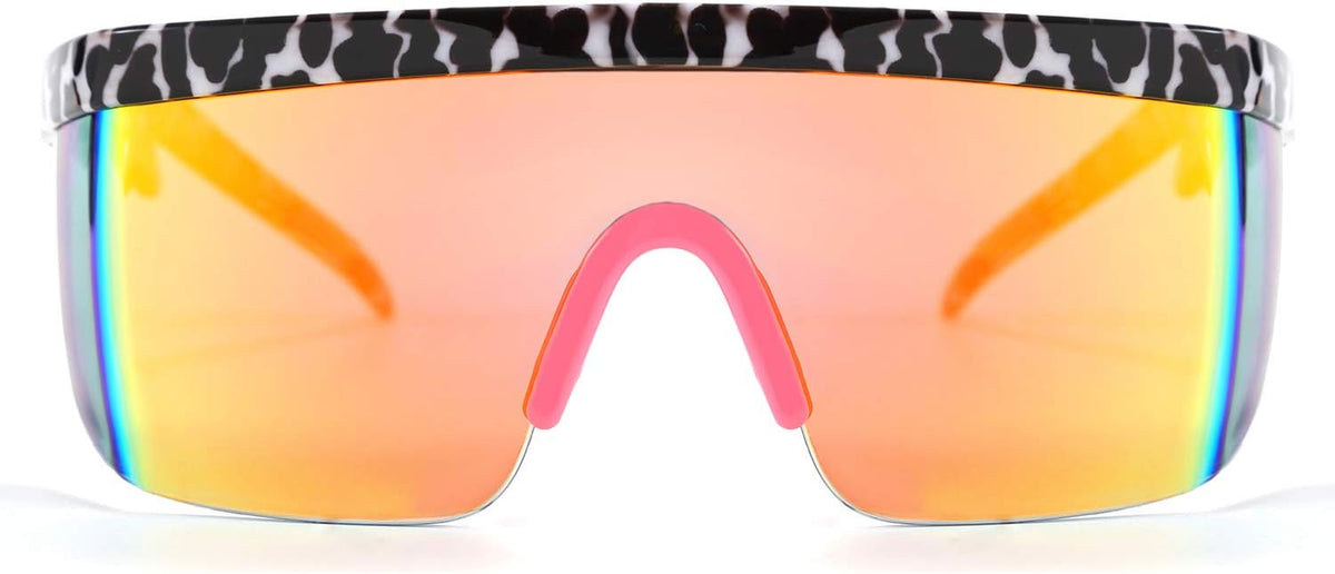 ÉÌƷͼƬ 35 | B096SD9GGG | FEISEDY Oversized Mirror Shield Sport 80s Sunglasses Ski Goggles Flat Top One Piece Futuristic Visor Women Men B2522