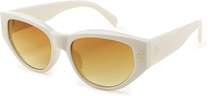 002 Off White | Gradient Tea Lens / 50 Millimeters | B0BZ8B3T9T | FEISEDY Sunglasses Womens, Retro Cat Eye Sunglasses, Fashion Vintage Cute Stylish UV400 Sunnies B2365