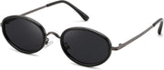Black Frame Dark Gray Lens / 52 Millimeters | B0H2XM1HNJ | FEISEDY 90s Retro Oval Cat Eye Sunglasses UV400 Small Face B0450