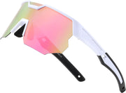 White Frame Pink Mirrored Lens / Large | B0DPX7B94J | FEISEDY Polarized Sports Sunglasses for Men and Women,UV400 Baseball Sunglasses Youth Cycling Softball Goggles B0206