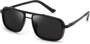 Black / 55 Millimeters | B0FDKZYXW7 | FEISEDY Retro Aviator Polarized Sunglasses For Women Men 70s Trendy B0292