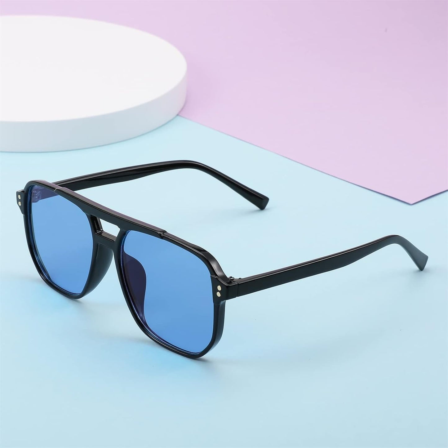 商品图片 105 | B09J8999GR | FEISEDY Retro Square Aviator Sunglasses Women Men 70s Vintage Trendy Plastic Frame Sun Glasses B2835
