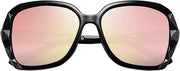 4 Black/Rose Gold Pink / 56 Millimeters | B079GT2427 | FEISEDY Polarized Women Square Sunglasses Sparkling Composite Shiny Frame B2289