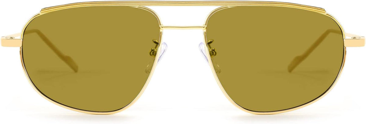 ÉÌƷͼƬ 32 | B09XDVK9DG | FEISEDY Retro Trendy Aviator Sunglasses Women Men 90s Small Vintage Glasses Stylish Gold Metal Oval Sunglasses B2906