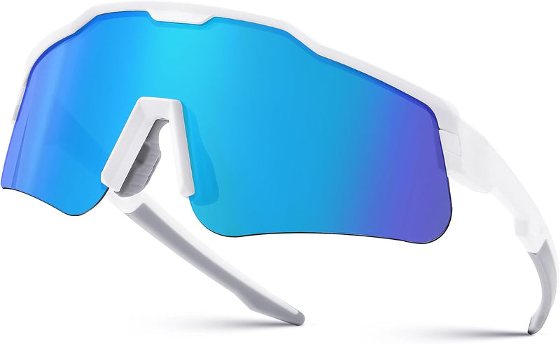 White Frame/Blue Mirror | B0CHHX6DXG | FEISEDY Polarized Youth Sports Sunglasses Teens Cycling Sunglasses Kids Sport Baseball Glasses for Boys Girls Age8-16 B0032