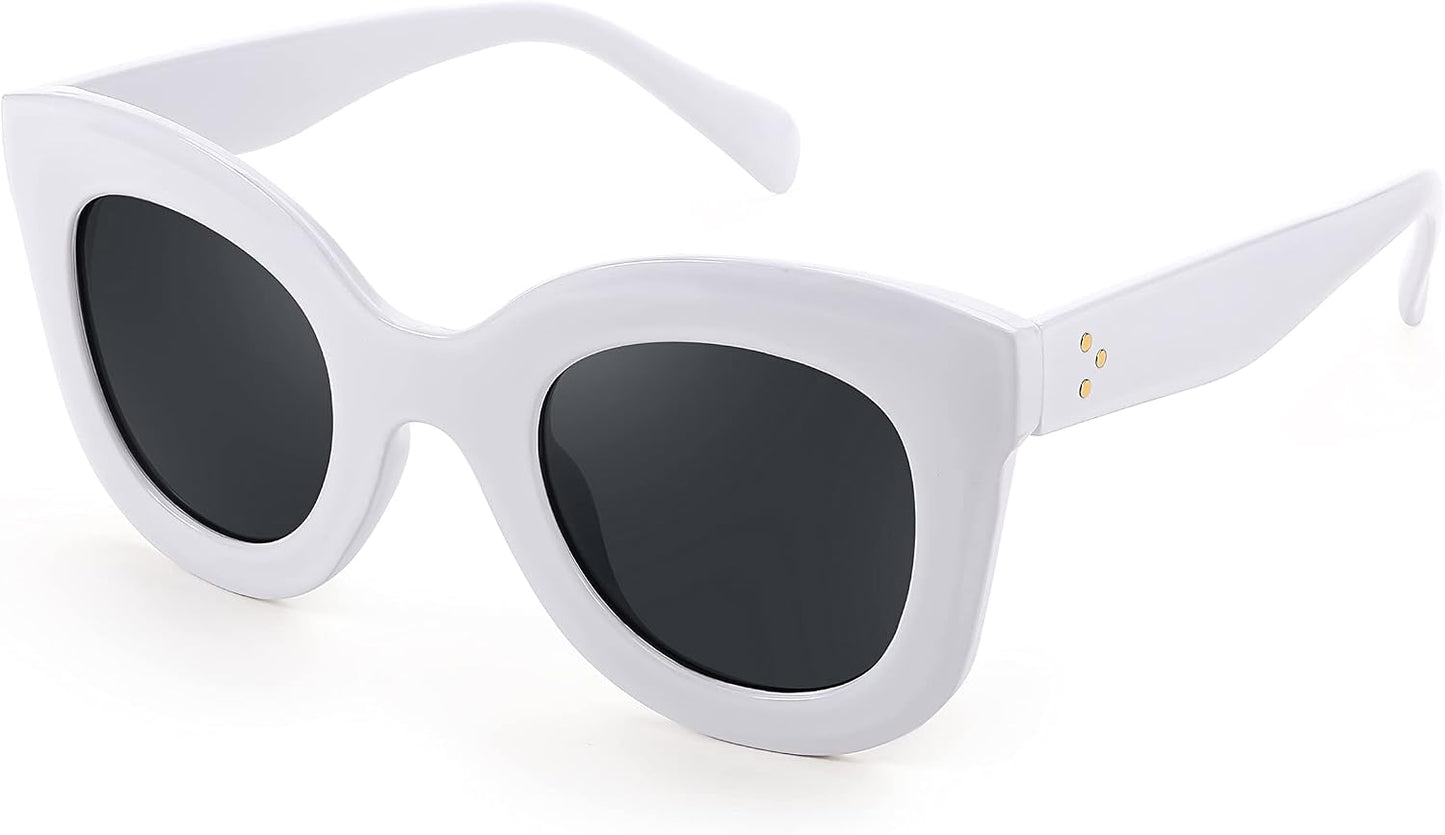 White | B08GWSVYGM | FEISEDY Retro Oversized Square Horn Sunglasses Semi Cat Eye Butterfly Glass Big Thick Bold Frame B2572