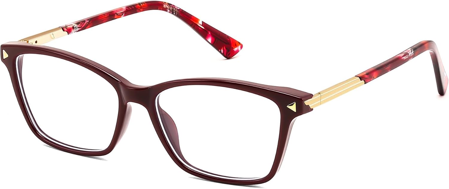 Wine Red / 54 Millimeters | B0FZT7WKPF | FEISEDY Blue Light Glasses for Women Men TR90 Computer Phone Gaming B0370 | Blue Light Blocking Glasses, Anti Eyestrain and Glare, Soft Comfortable Fit with Spring Hinges