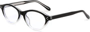 Black to Clear Gradient / 49 Millimeters | B0GV3XNL3J | FEISEDY Oval Cat Eye Blue Light Blocking Glasses for Women Clear Lens B0395