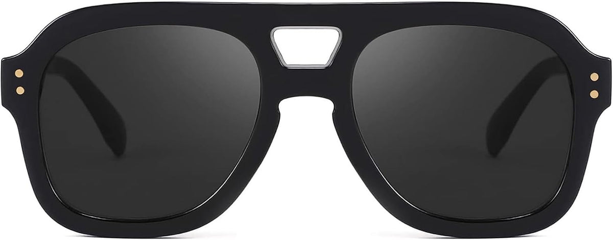 Black Frame & Gray Lens / 53 Millimeters | B09KTYDYXV | FEISEDY Aviator Sunglasses For Women Men Square Chunky Trendy Eyewear B2846