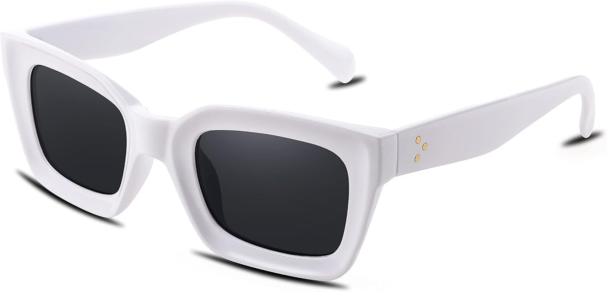 White / 50 Millimeters | B09HH378W7 | FEISEDY Classic Women Sunglasses Fashion Thick Square Sun Glasses B2471