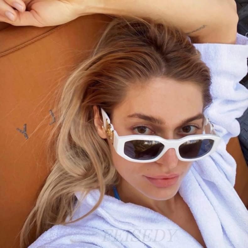 商品图片 78 | B0B5V7T75J | FEISEDY Retro Trendy Rectangle Sunglasses Women Men Narrow Shades B2322