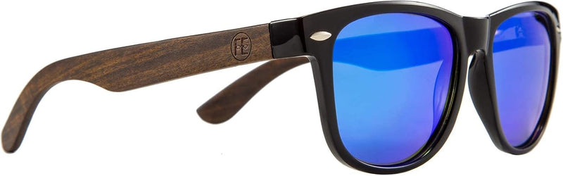 Ebony-blue / 55 Millimeters | B07J325GX6 | FEISEDY Polarized Wood Sunglasses Women Men HD UV400 Driving Fishing Golf Sunglasses B2448