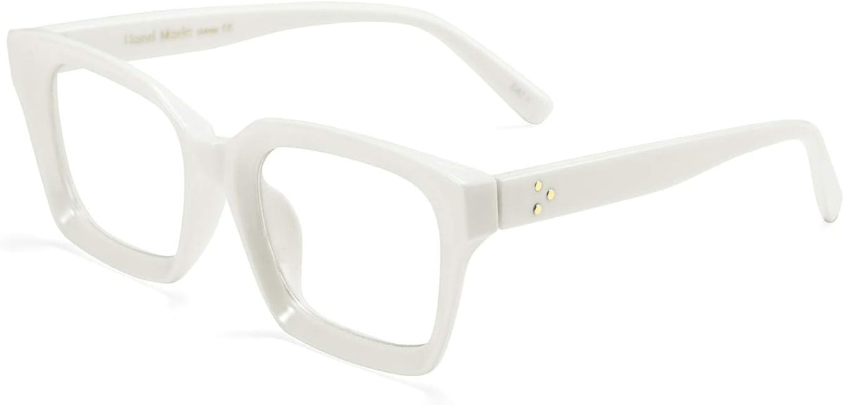 White Frame With Clear Lenses / 50 Millimeters | B07N7TWQB2 | FEISEDY Glasses Frame Womens, Square Thick Eyeglasses Frame, Classic Eyewear for Men B2461