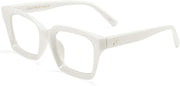 White Frame With Clear Lenses / 50 Millimeters | B07N7TWQB2 | FEISEDY Glasses Frame Womens, Square Thick Eyeglasses Frame, Classic Eyewear for Men B2461