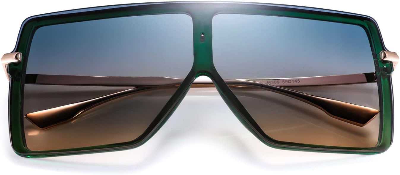 商品图片 16 | B097CVFDZT | FEISEDY Flat Top Oversized Shield Sunglasses Women Men Square Fashion Rimless Shades UV400 B2784