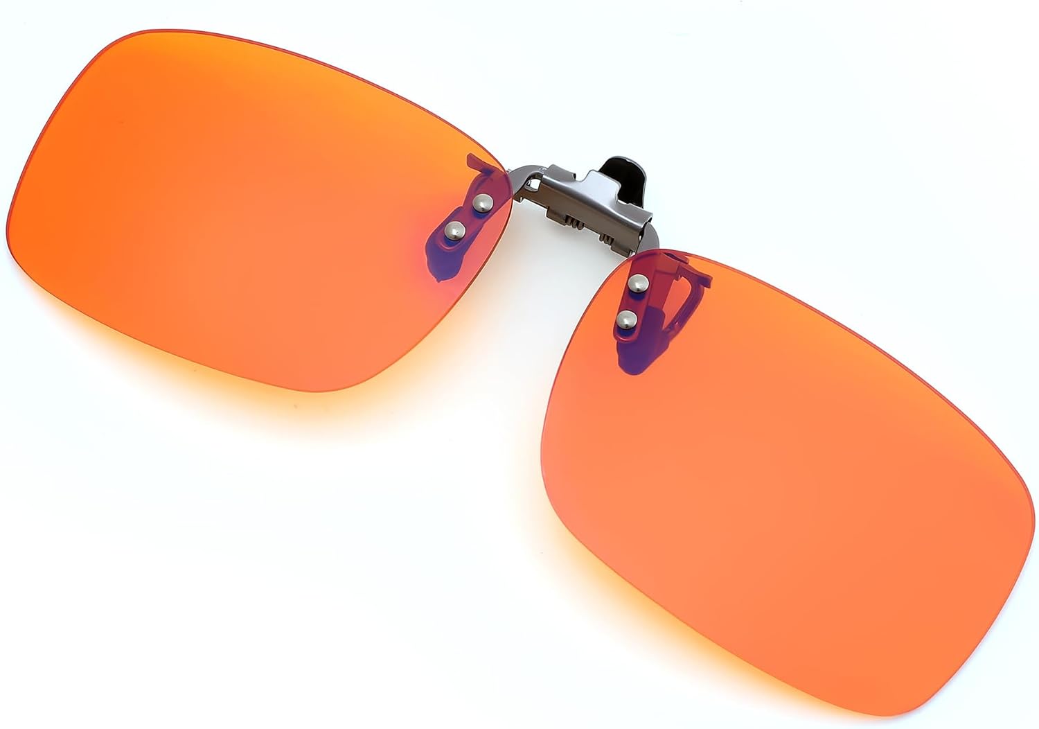 Orange/Rectangular / 60*40Millimeters Millimeters | B0FZKQ9RL5 | FEISEDY Clip on Rimless One Piece Blue Light Glasses for Woman Men B0360