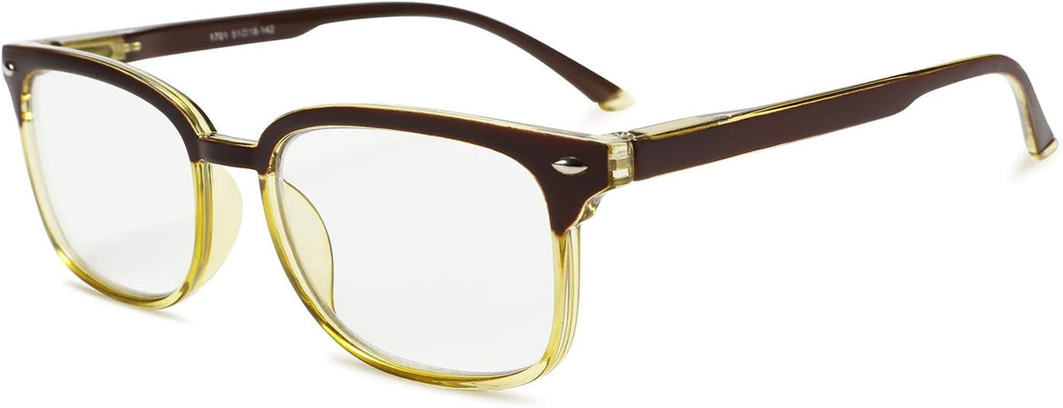 Brown-yellow / 2.0 x | B07Q5YF4D3 | FEISEDY Progressive Multifocal Reading Glasses Blue Light Blocking Reader Glasses TR90 Frame Women Men B2497