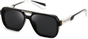 Black / 55 Millimeters | B0GLGPX3Q3 | FEISEDY Retro Square Aviator Sunglasses for Men Women B0390