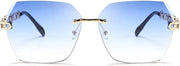 ÉÌƷͼƬ 24 | B083VRLS2Q | FEISEDY Classic Rimless Sunglasses Women Metal Frame Diamond Cutting Lens Sun Glasses B2567