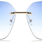 商品图片 24 | B083VRLS2Q | FEISEDY Classic Rimless Sunglasses Women Metal Frame Diamond Cutting Lens Sun Glasses B2567