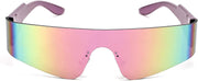 ÉÌƷͼƬ 46 | B0B1V45SXC | FEISEDY Y2K Futuristic Sunglasses Women Men Rimless One Piece Miorred B2927