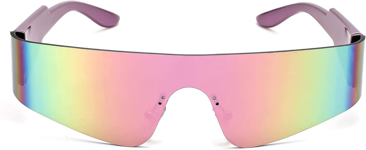 ÉÌƷͼƬ 46 | B0B1V45SXC | FEISEDY Y2K Futuristic Sunglasses Women Men Rimless One Piece Miorred B2927