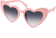 Pink/Gradient Gray Lenses / 52 Millimeters | B08K4HQK8W | FEISEDY Vintage Heart Shaped Sunglasses Women Stylish Love Eyeglasses B2421-P1