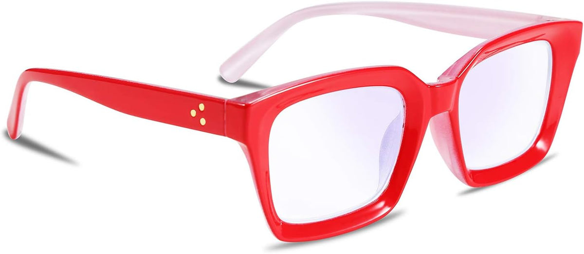 Red / 2.5 x | B07TCP611C | FEISEDY Retro Square Blue Light Blocking Reading Glasses B2479