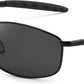 Black / 58 Millimeters | B0GLFSZ4WW | FEISEDY Rectangle Polarized Square Sunglasses for Men Women B2444