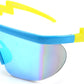 C04 Blue Sky / 56 Millimeters | B087F2W67T | FEISEDY Oversized Mirror Shield Sport 80s Sunglasses Ski Goggles Flat Top One Piece Futuristic Visor Women Men B2522