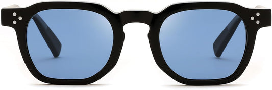Black Frame Blue Lens / 45 Millimeters | B0H83DD892 | FEISEDY Retro Thick Polarized Square Sunglasses for Women Men B0458