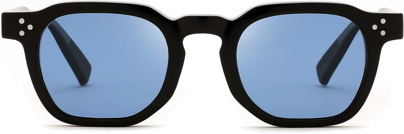 Black Frame Blue Lens / 45 Millimeters | B0H83DD892 | FEISEDY Retro Thick Polarized Square Sunglasses for Women Men B0458