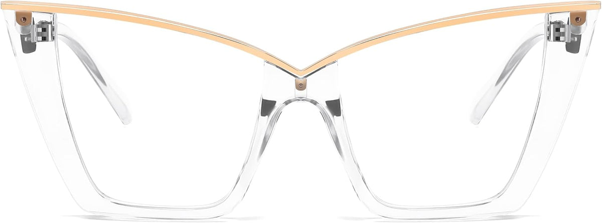 Transparent / 50 Millimeters | B0G378LLZR | FEISEDY Fashion Cat Eye Blue Light Blocking Glasses for Women Fake Retro Eyeglasses Oversized Stylish Eyewear Frame B0240