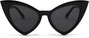 002 Black Frame/Grey Lens / 50 Millimeters | B09SPTPPDH | FEISEDY Retro Cat Eye Sunglasses for Women Fashion Vintage Cateye Sun Glasses B2235