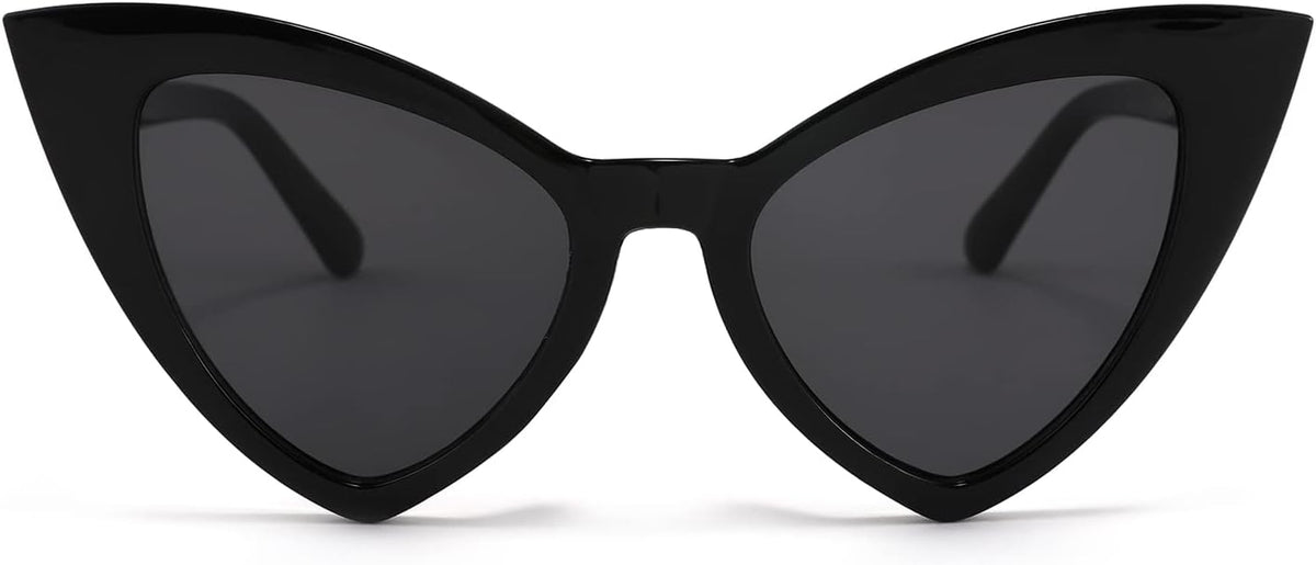 002 Black Frame/Grey Lens / 50 Millimeters | B09SPTPPDH | FEISEDY Retro Cat Eye Sunglasses for Women Fashion Vintage Cateye Sun Glasses B2235