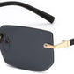 Black-gray / 55 Millimeters | B0GVSKLX64 | FEISEDY Rimless Sunglasses Y2K Retro Small Narrow Rectangle Shades B2643