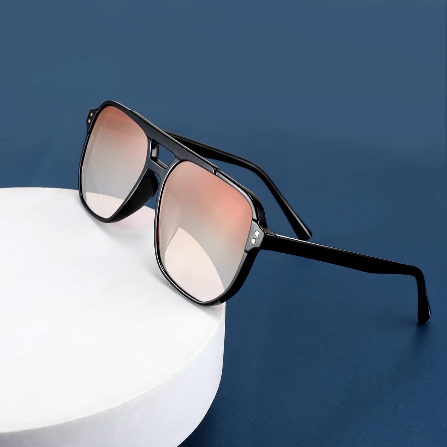 商品图片 60 | B09J8999GR | FEISEDY Retro Square Aviator Sunglasses Women Men 70s Vintage Trendy Plastic Frame Sun Glasses B2835