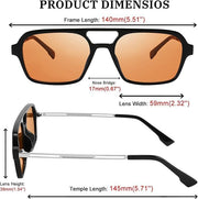 ÉÌƷͼƬ 64 | B0925V3NP4 | FEISEDY Vintage Square 70s Flat Aviator Sunglasses Women Men Metal Design Shades B2752