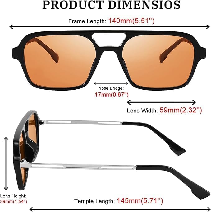 ÉÌƷͼƬ 64 | B0925V3NP4 | FEISEDY Vintage Square 70s Flat Aviator Sunglasses Women Men Metal Design Shades B2752
