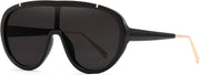 Black Mirrored / 65 Millimeters | B085PYQ2L9 | FEISEDY Retro Oversized Sunglasses Women Men One Piece Frame B2580