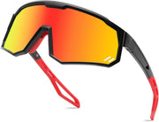 Black Frame Red Mirrored Lens / Large | B0D78YH9Q6 | FEISEDY Polarized Cycling Glasses Sports Sunglasses, UV400 Protection Baseball Running Glasses for Men Women Youth B0180
