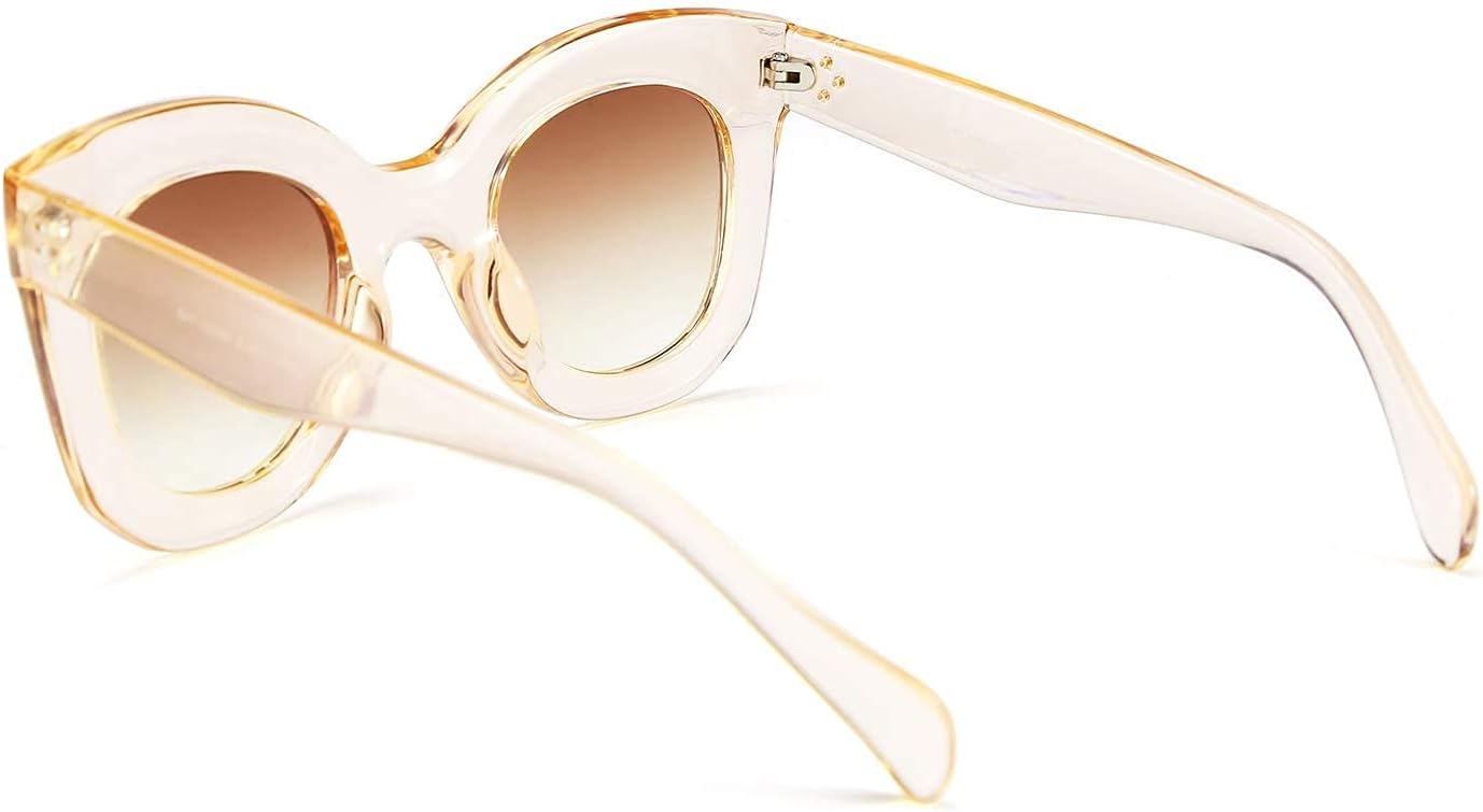 商品图片 29 | B083TZVTXV | FEISEDY Retro Oversized Square Horn Sunglasses Semi Cat Eye Butterfly Glass Big Thick Bold Frame B2572