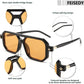商品图片 162 | B09YTJ4FQZ | FEISEDY Vintage Square 70s Flat Aviator Sunglasses Women Men Classic Retro Stylish Frame UV400 Sunglasses B2622