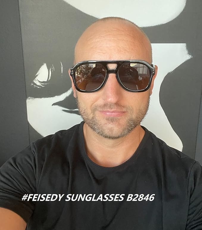 ÉÌƷͼƬ 69 | B09KV1MSHN | FEISEDY Aviator Sunglasses For Women Men Square Chunky Trendy Eyewear B2846