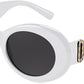 White-gold / 51 Millimeters | B0CCVFFBQH | FEISEDY Retro Oval Sunglasses Women Mens 90s Vintage Small Round shades Clout Goggles B2969