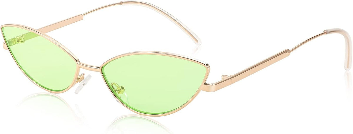 Fluorescent Green / 58 Millimeters | B0BFL883TZ | FEISEDY Y2K Sunglasses for women Men Fashion Cateye Designer B2298