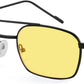 006 Black Frame/Yellow Lens / 53 Millimeters | B09GK64VV7 | FEISEDY Fashion Square Aviator Sunglasses Women Men Trendy Retro Metal Frame Sun Glasses Candy Color Lens B1036