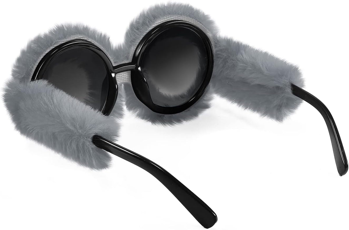 ÉÌƷͼƬ 60 | B09PN9V5N6 | FEISEDY Sunglasses Women Plush Fuzzy Soft Velvet Party Masquerade B2877