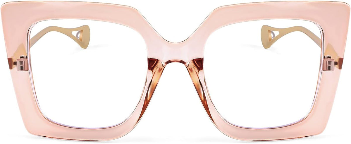 Champagne / 62 Millimeters | B09G2C1T6X | FEISEDY Oversized Square Blue Light Blocking Glasses Eye Strain Glare Pearl Inlay Arm Cat Eye Fashion Eyewear B2639