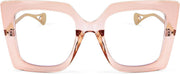 Champagne / 62 Millimeters | B09G2C1T6X | FEISEDY Oversized Square Blue Light Blocking Glasses Eye Strain Glare Pearl Inlay Arm Cat Eye Fashion Eyewear B2639